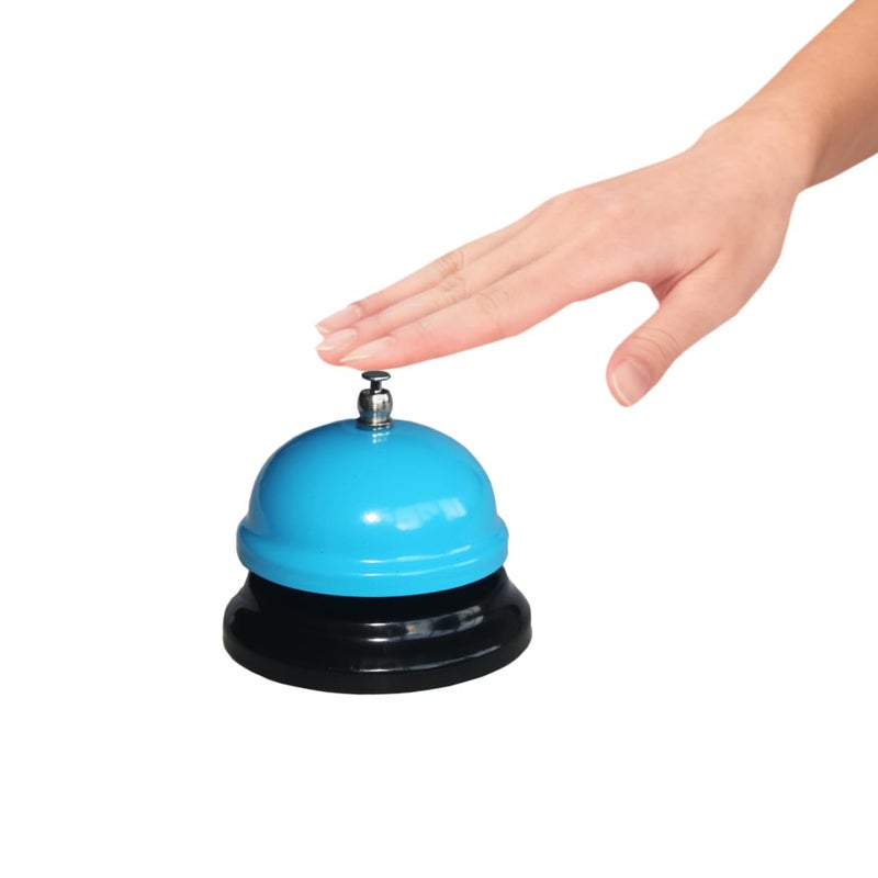 Hvogvok Restaurant Service Table Bell Bar Bell Desk Kitchen Hotel Counter Reception Restaurant Bar Ring for Service Call Bell (Blue) - Image 1